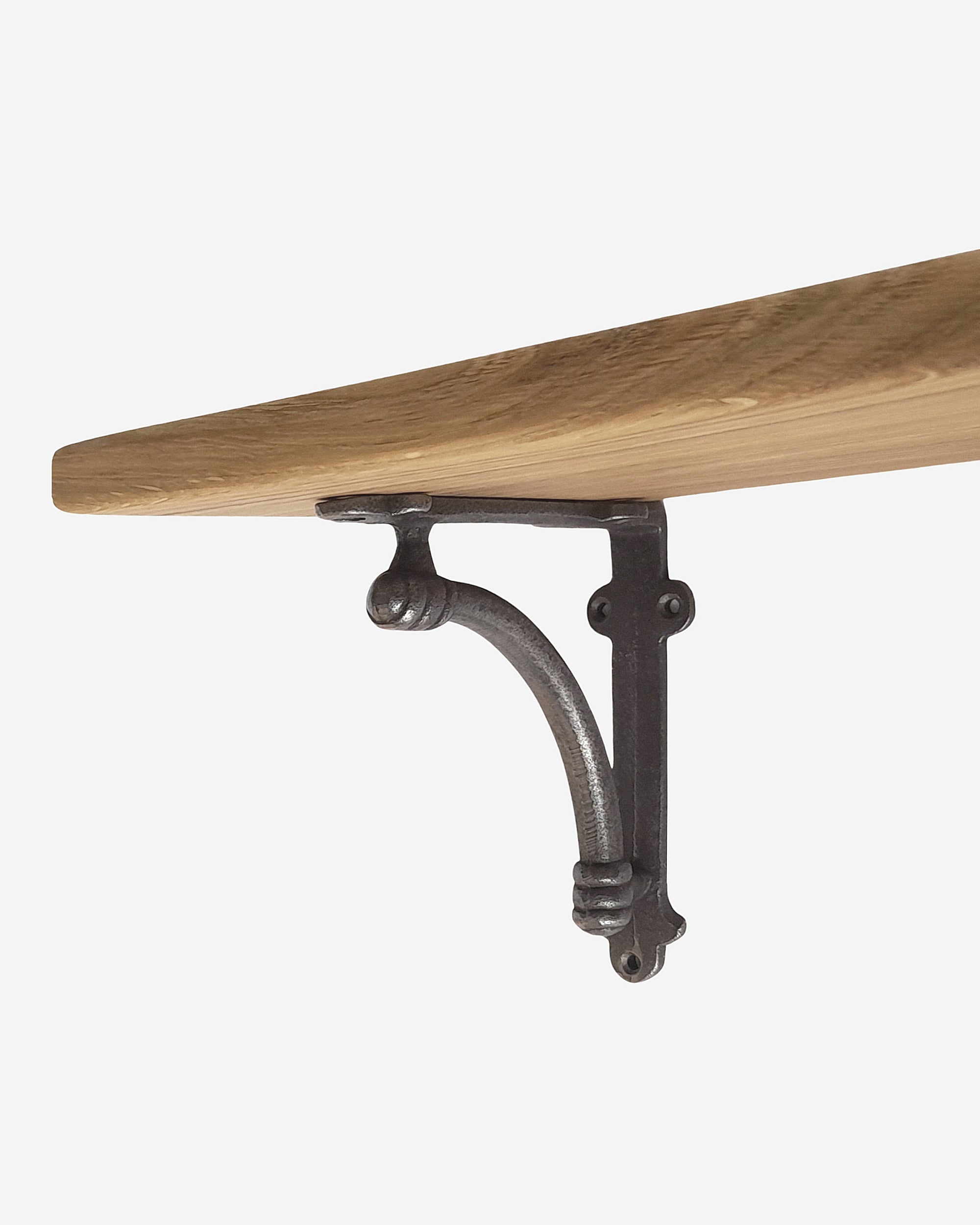 Oak Shelf 100cm - Cast Iron Bracket