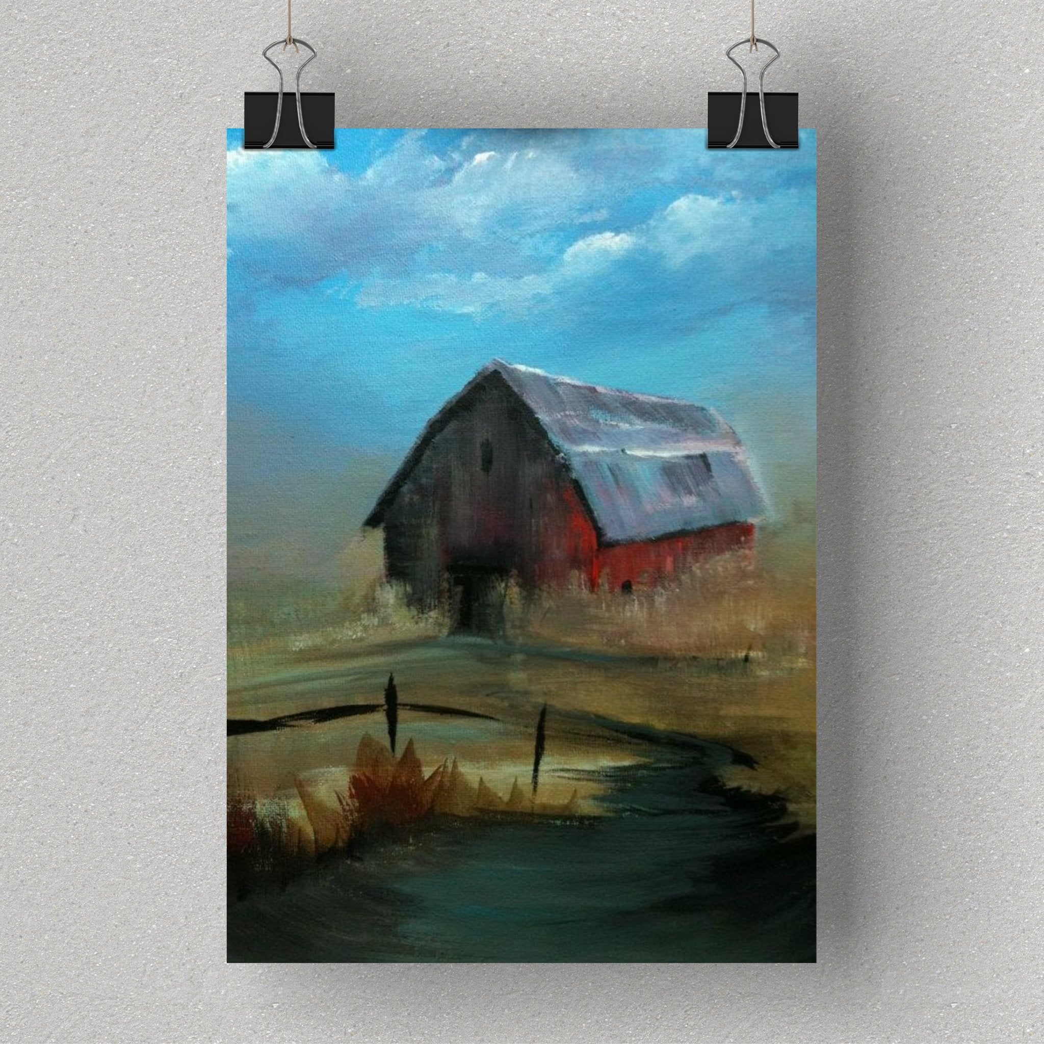 The Old Barn Original Painting