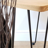 Hairpin Oak Side Table