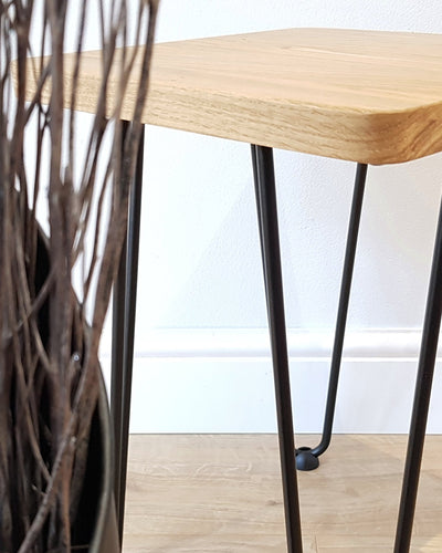 Hairpin Oak Side Table