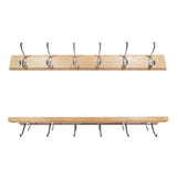 Oak Coat Rack With Chrome Hooks