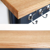 Painted Coat Rack with Oak Shelf